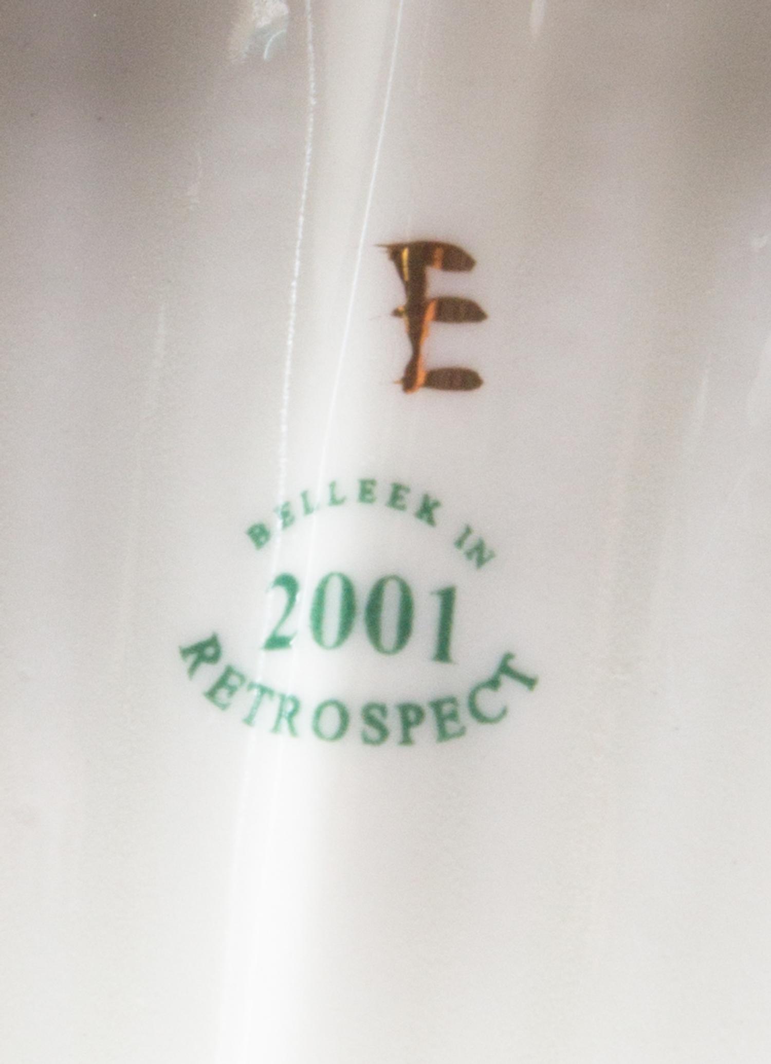 A Belleek Neptune Tea Service Width of teapot 10 inches. — BELLEEK IN 2001 RETROSPECT MARK