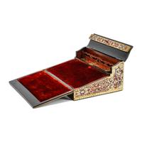 A French Brass and Pewter Inlaid Rosewood Writing Slope