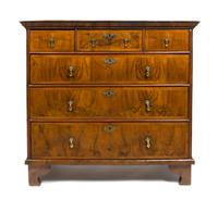 A George III Mahogany Chest of Drawers Height 38 x width 40 x depth 21 1/2 inches. — CIRCA 1900