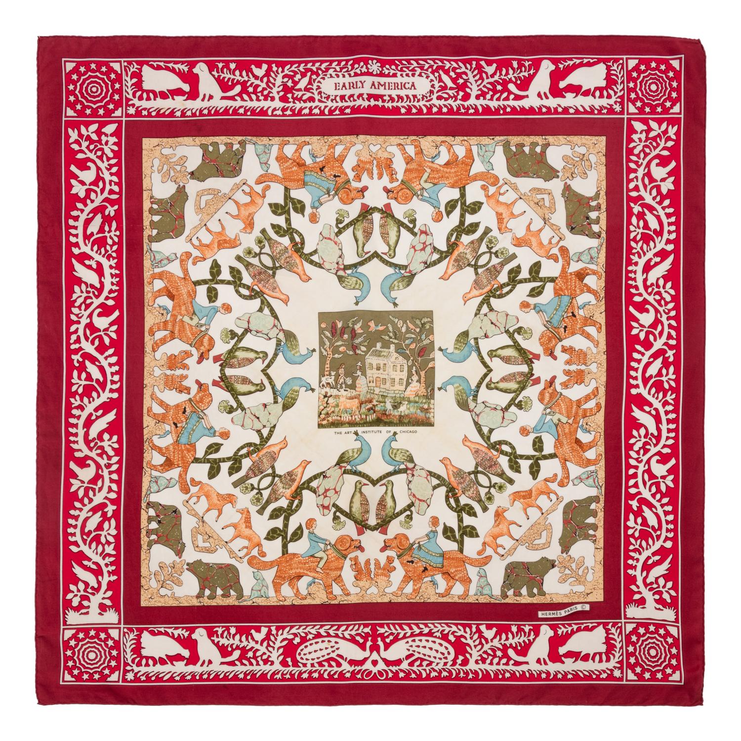 Four Hermès 90cm Silk Scarf, Carré