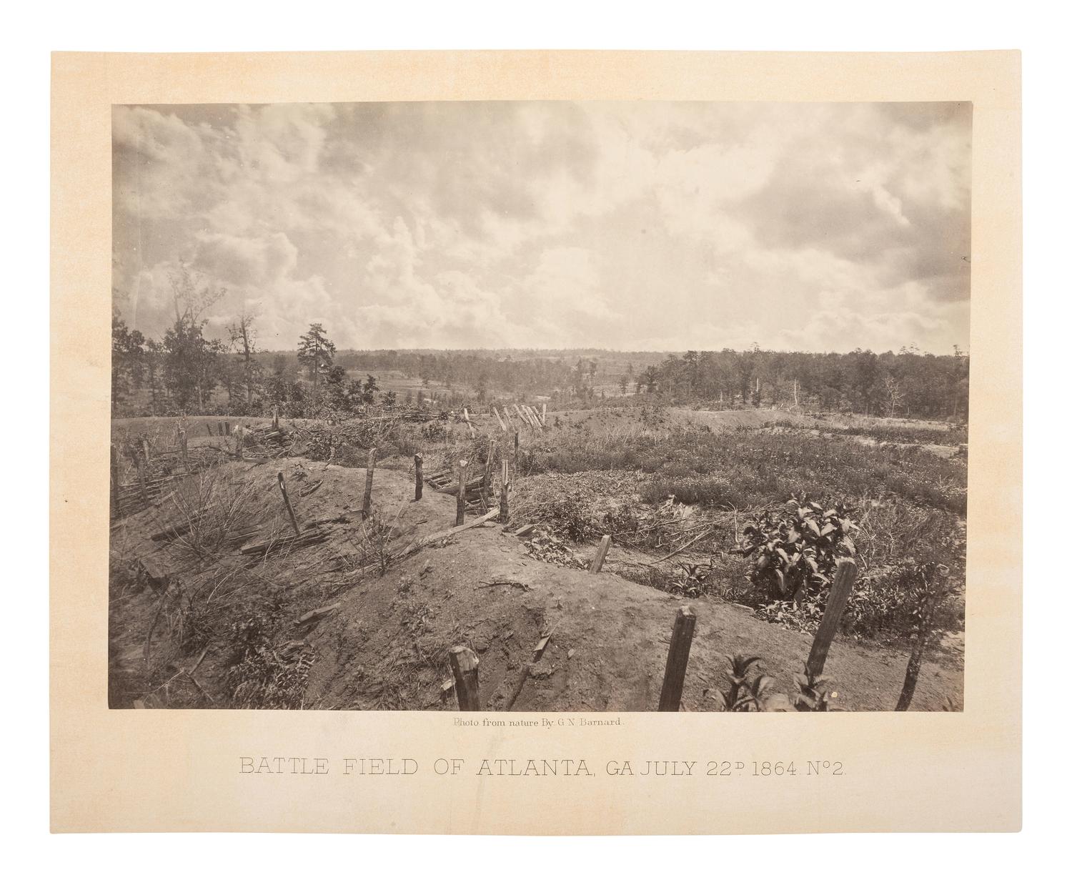 [CIVIL WAR]. BARNARD, George N. (1819-1902). Battle Field of Atlanta, GA July 22d 1864 . No. 2.