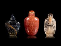 Three Chinese Precious Stone Snuff Bottles