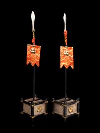 A Pair of Japanese Silver Chest-Form Bonbonnières