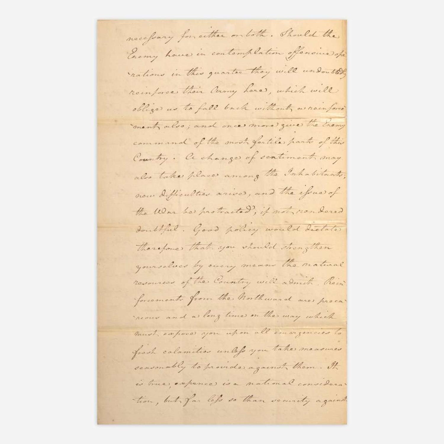 [American Revolution] (Greene, Nathanael) Manuscript Letter