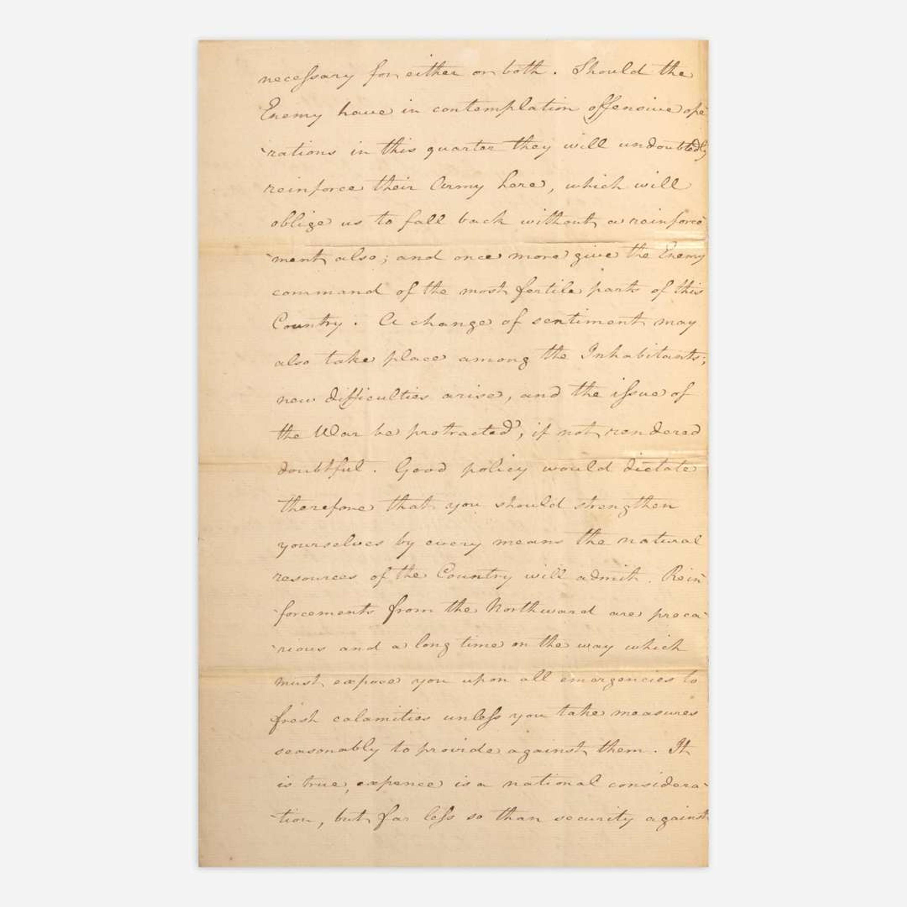 [American Revolution] (Greene, Nathanael) Manuscript Letter