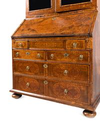 A William and Mary Walnut and Marquetry Bureau Cabinet