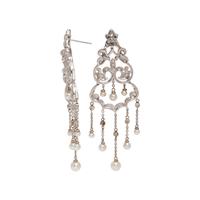 PENNY PREVILLE, DIAMOND AND CULTURED PEARL EARRINGS