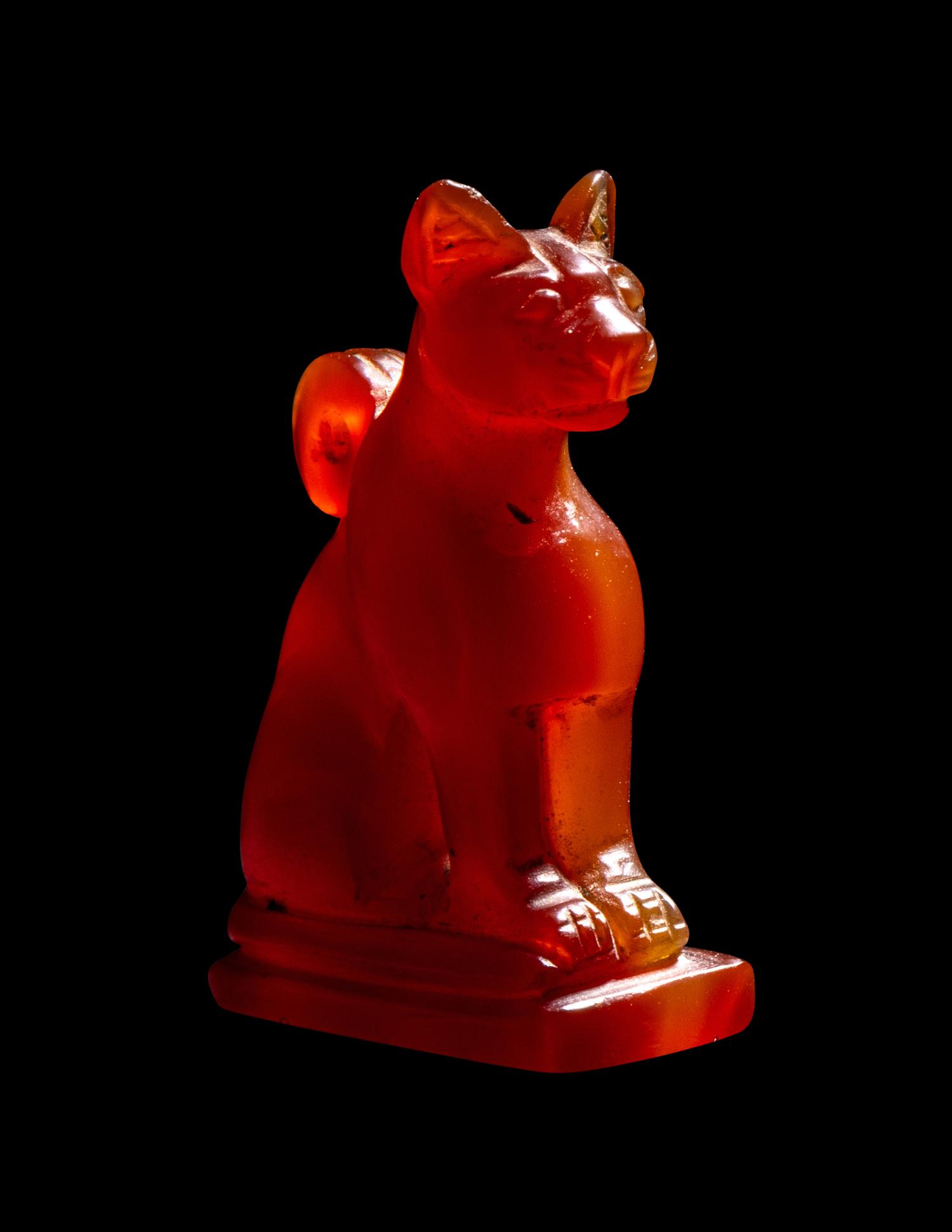 An Egyptian Carnelian Cat Amulet
