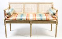 A Louis XV Style Painted Settee Width 47 inches. — 20TH CENTURY