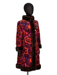 Bill Blass for Maurice Rentner, Velvet Printed Coat