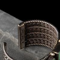 Mike Bird Romero (Ohkay Owingeh, b. 1946) — Silver and Turquoise Cuff Bracelet