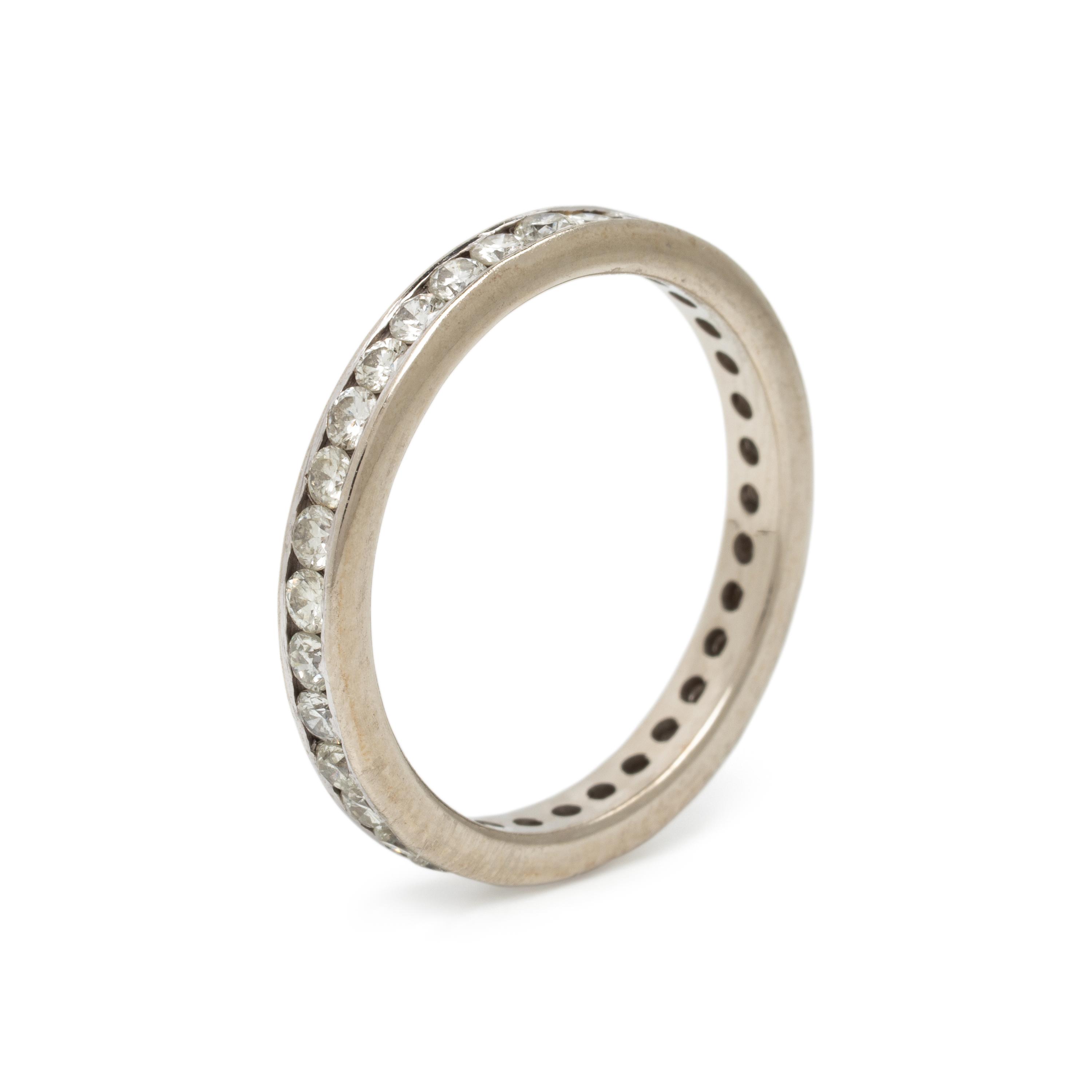 Pair of Diamond and White Gold Eternity Bands