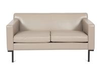 A Design Within Reach Two-Cushion Leather Theatre Sofa