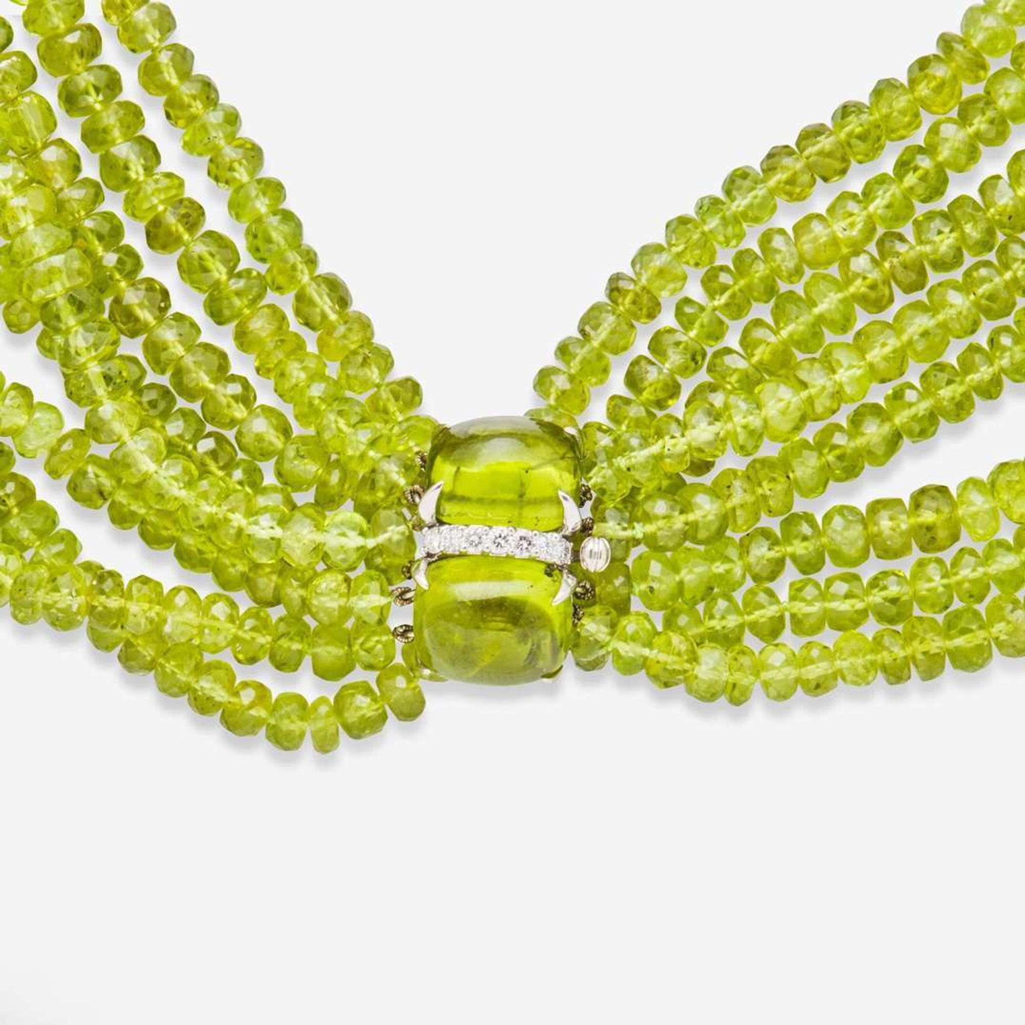 A Seaman Schepps Peridot Torsade Necklace