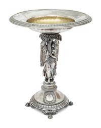 A German Parcel Gilt Silver Figural Tazza