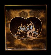 A Japanese Gold and Black Lacquer Rectangular Stationary Box, Suribako