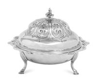 A Tiffany and Co. Silver Butter Dish and Cover