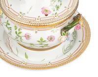 A Royal Copenhagen Flora Danica Porcelain Circular Covered Tureen and Stand
