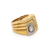 HENRY DUNAY, YELLOW GOLD AND DIAMOND RING