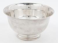 An American Silver Bowl, Marshall Field & Co., Chicago, IL, of circular form with a flared rim raised on a conforming foot