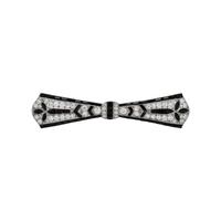 TIFFANY & CO., ART DECO, PLATINUM, DIAMOND, AND ONYX BOW BROOCH
