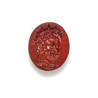 A Roman Red Jasper Ring Stone with the Emperor Postumus