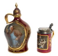 Two Royal Vienna Porcelain Articles Height of decanter 10 inches. — LATE 19TH/EARLY 20TH CENTURY
