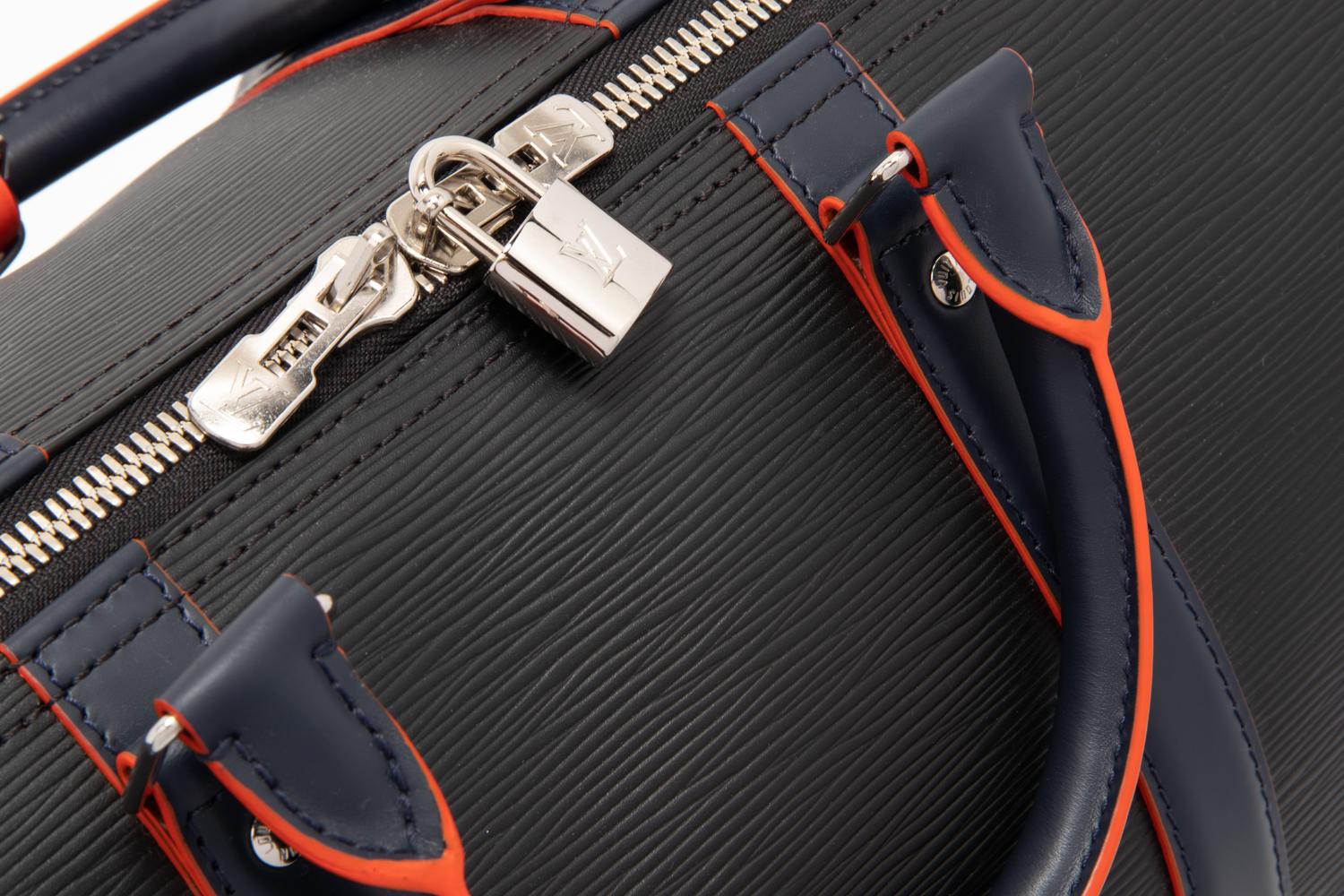 Louis Vuitton Limited Edition Keepall Bandoulière 50 in Black Epi Leather, Patchwork, 2018