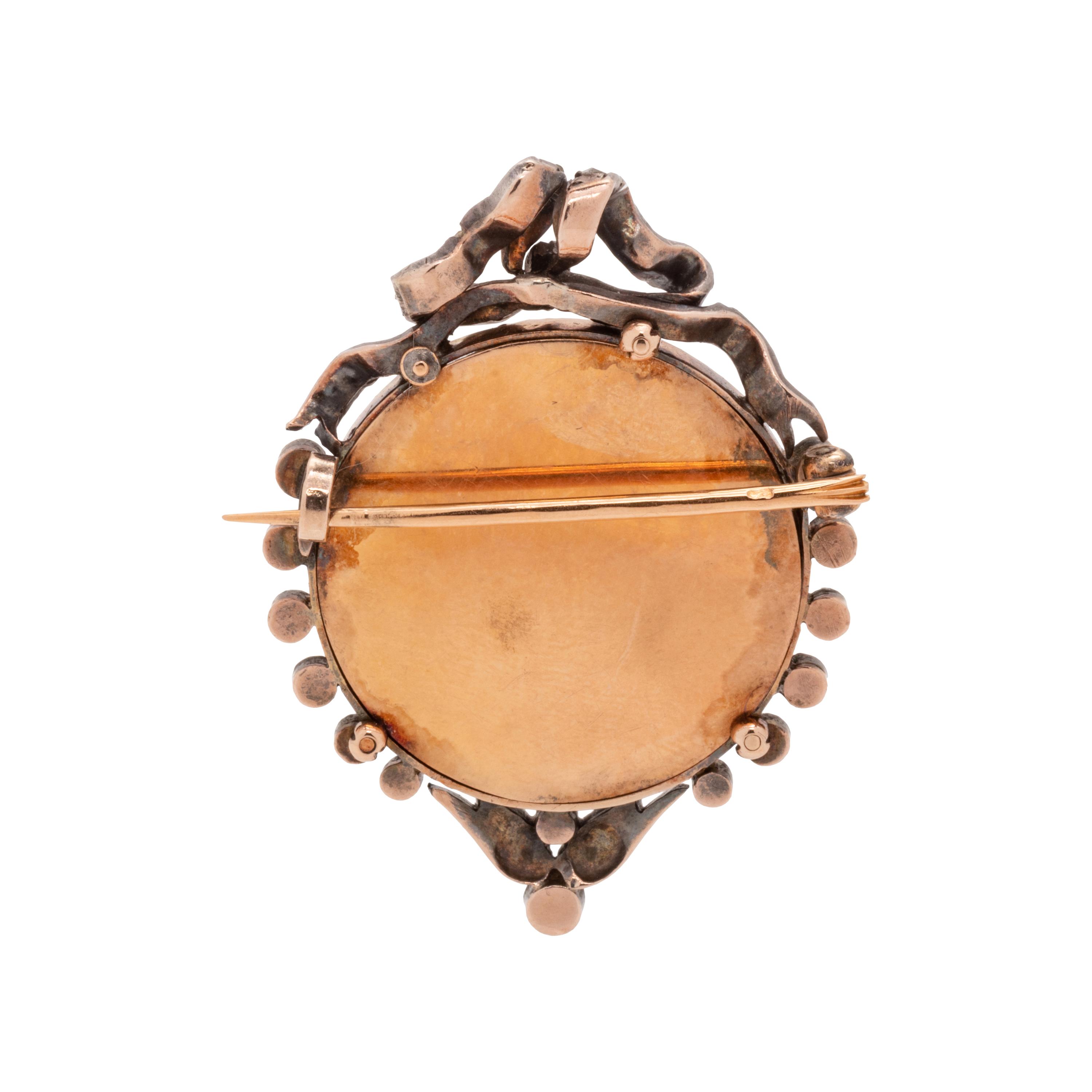 FRENCH, ANTIQUE, DIAMOND PORTRAIT BROOCH