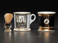 Two Fraternal Porcelain Shaving Mugs