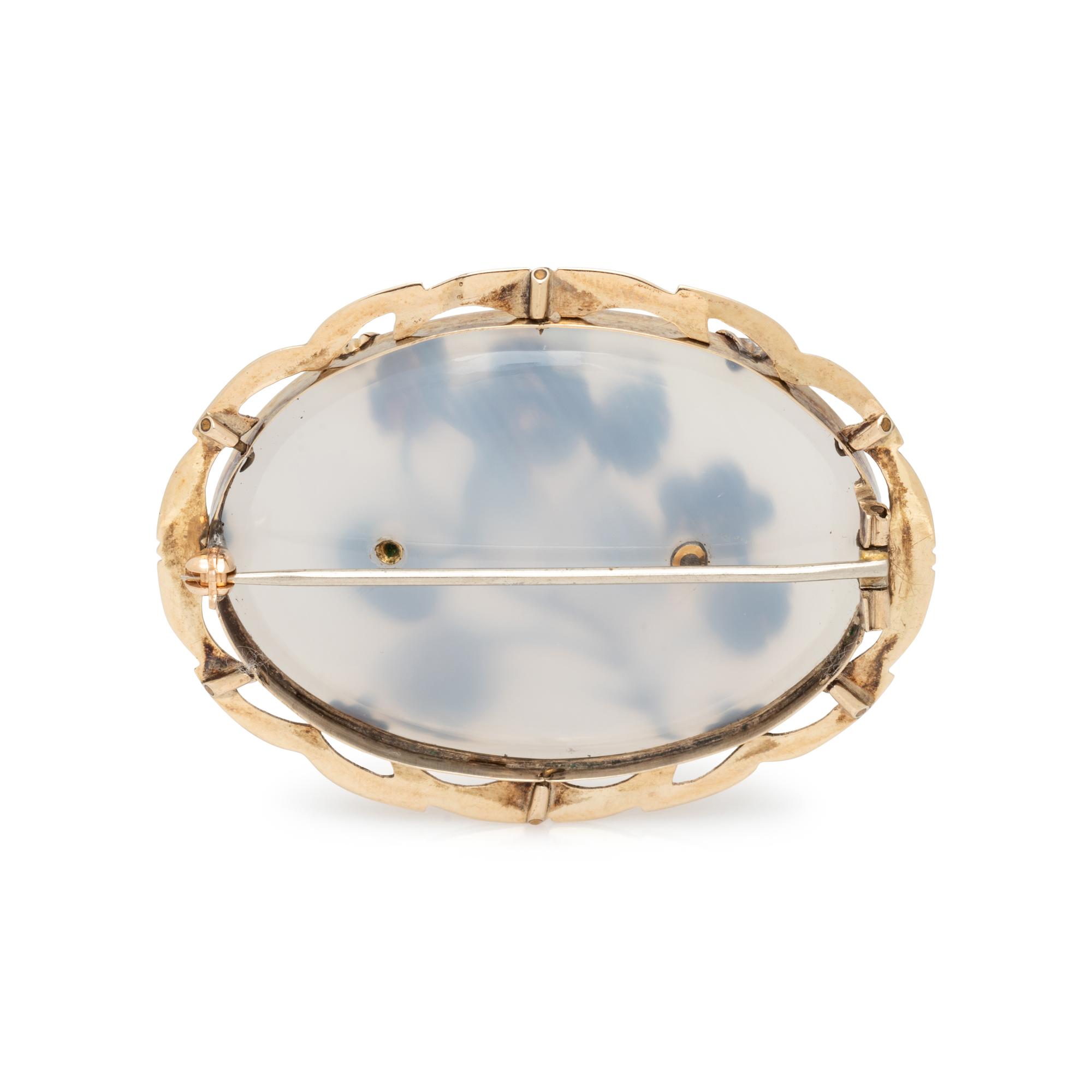 ANTIQUE, YELLOW GOLD AND MULTIGEM BROOCH