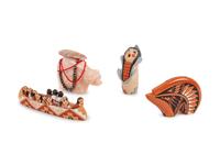 Four Jemez Pottery Figures