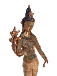 A Gilt Bronze and Rock Crystal Standing Deity