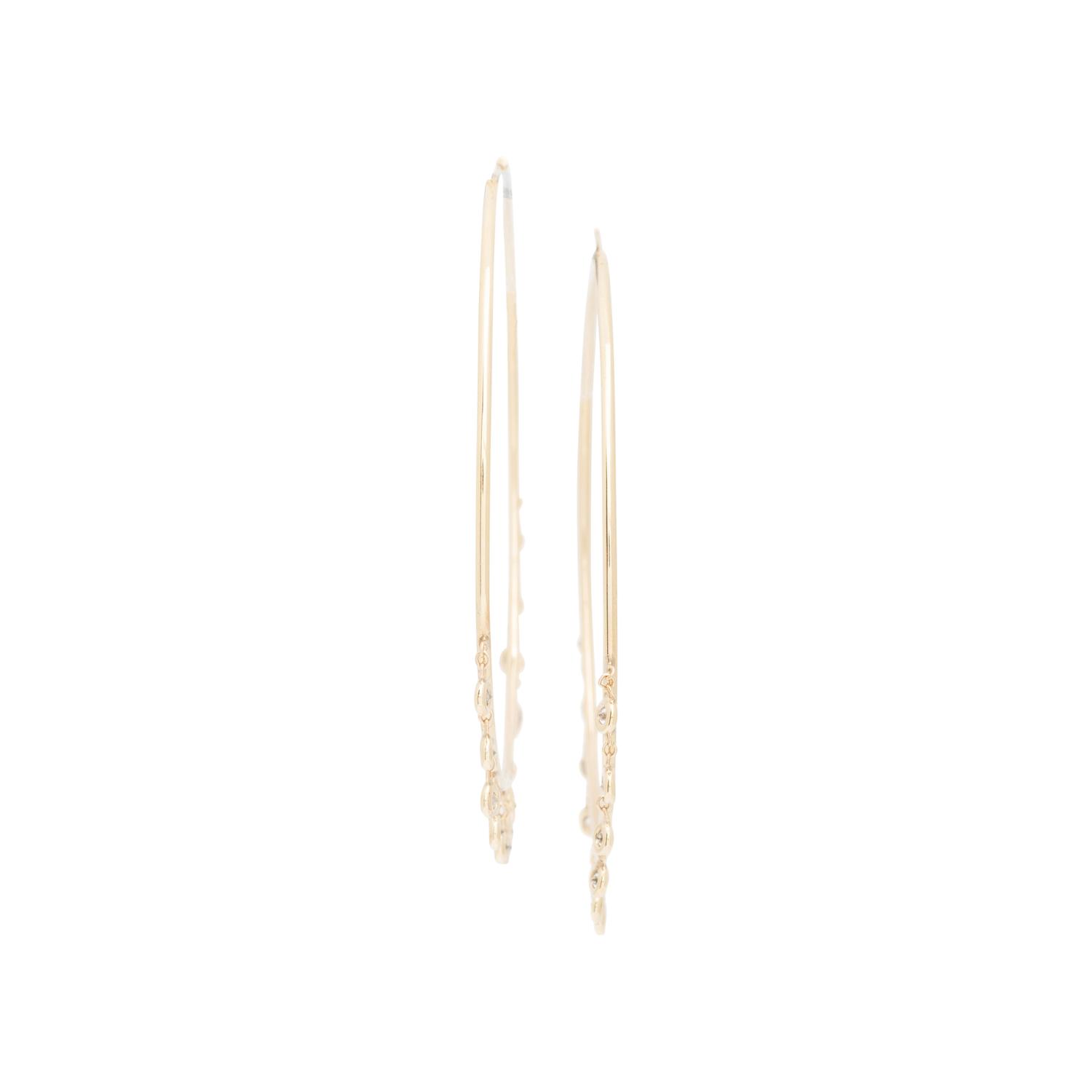 JACQUIE AICHE, YELLOW GOLD AND DIAMOND NECKLACE AND SHAKER HOOP EARRINGS