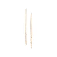 JACQUIE AICHE, YELLOW GOLD AND DIAMOND NECKLACE AND SHAKER HOOP EARRINGS
