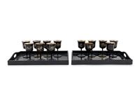 Fifteen Chinese Black and Gilt Lacquer 'Landscape' Articles