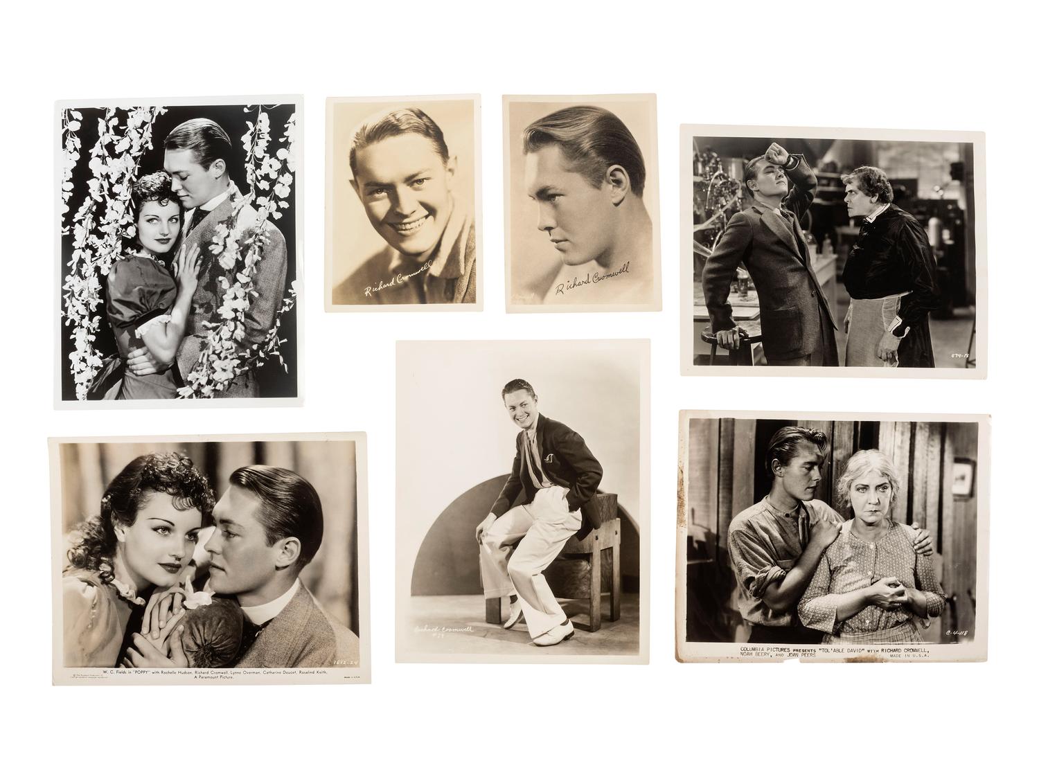 [HOLLYWOOD]. Extensive collection of signed photographs, publicity images, and personal items identified to American actor Richard Cromwell (1910-1960).