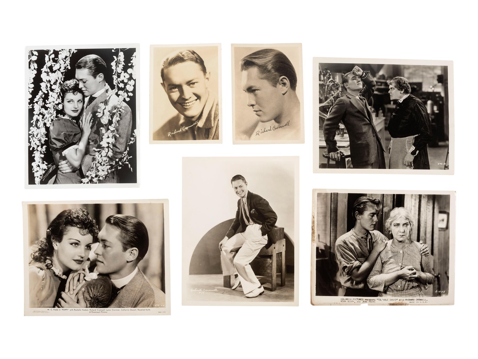 [HOLLYWOOD]. Extensive collection of signed photographs, publicity images, and personal items identified to American actor Richard Cromwell (1910-1960).