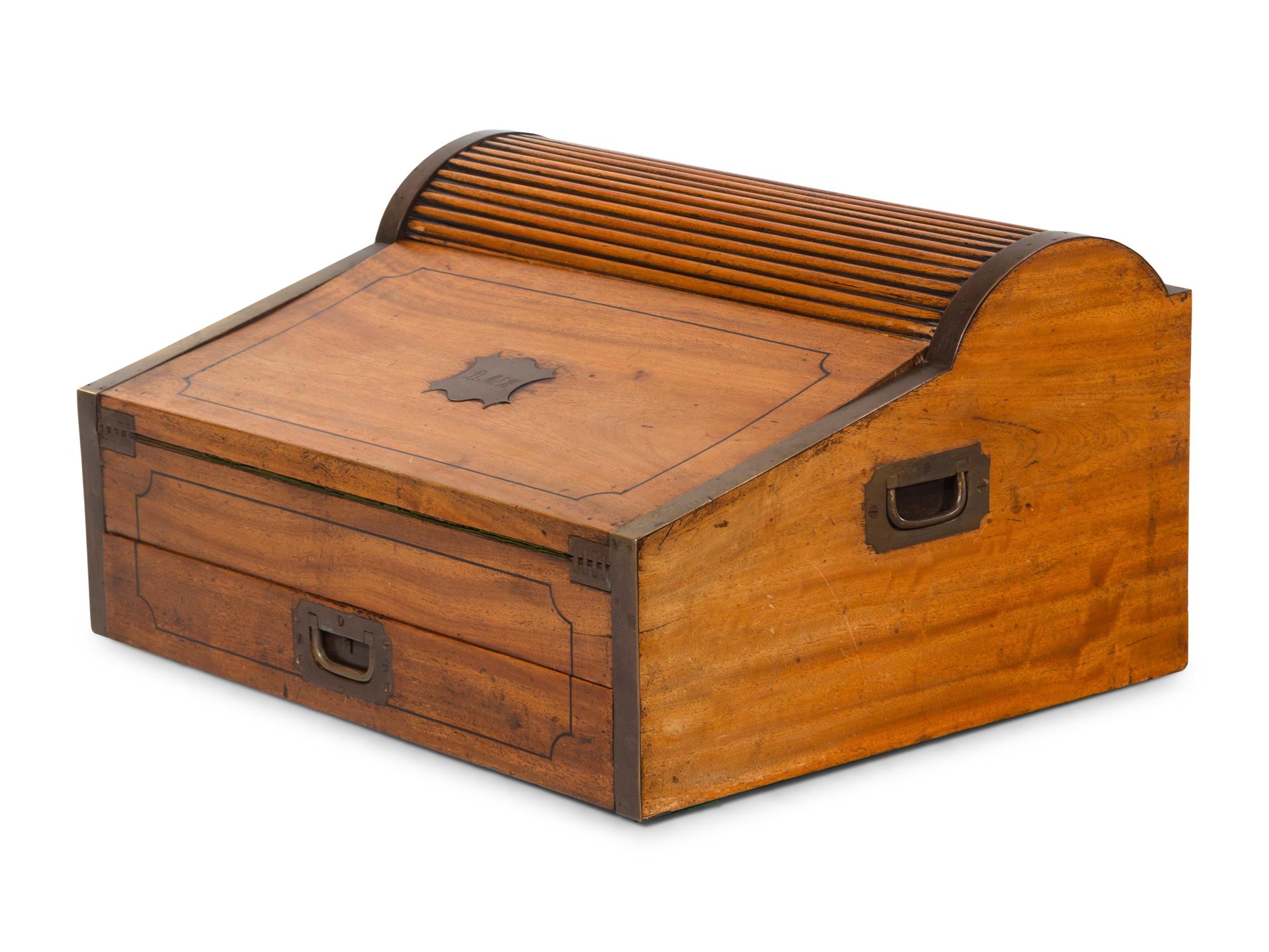 An English Brass Mounted Mahogany Lap Desk
