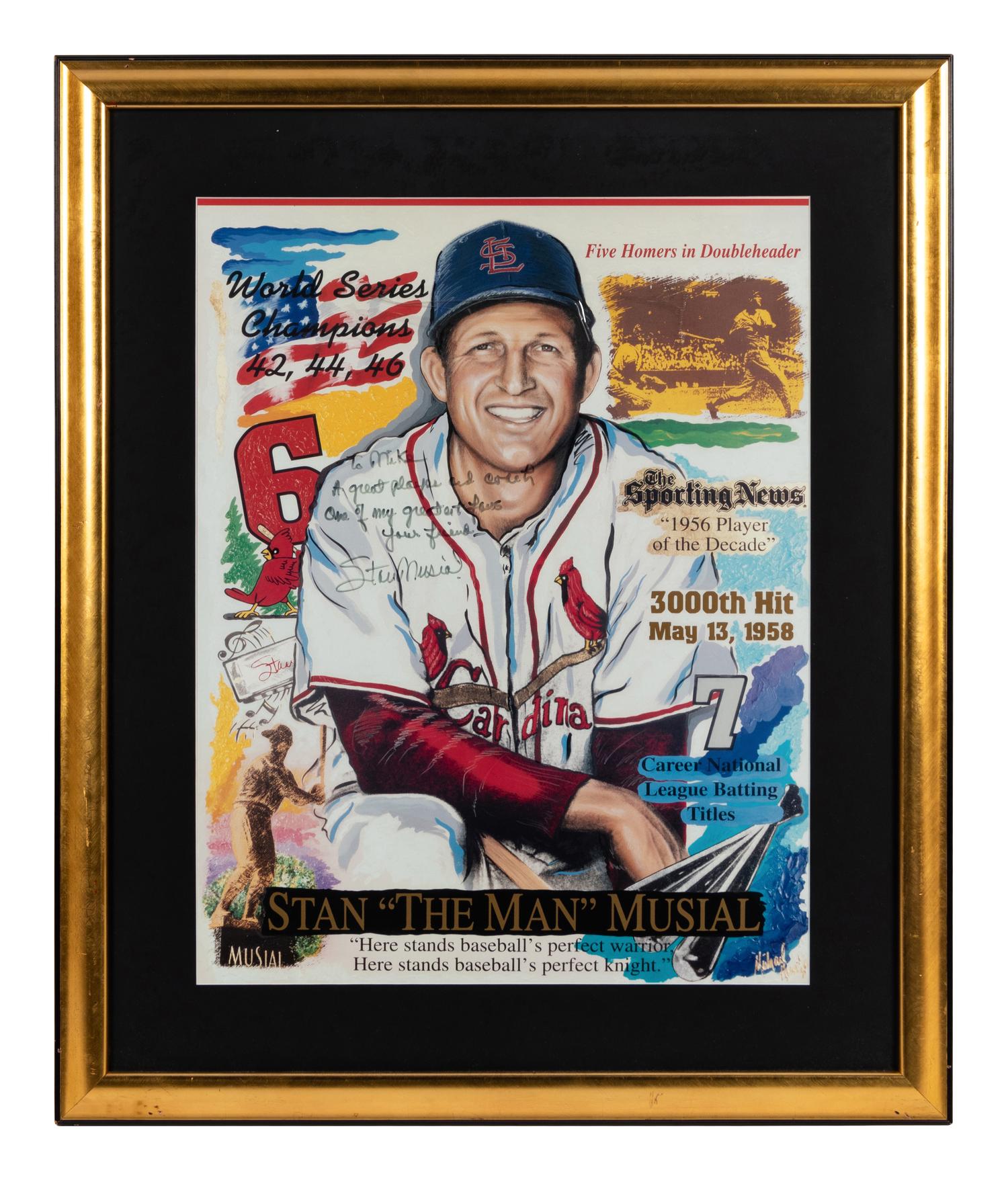 A Group of Seven Artworks Depicting Baseball Players Formerly Displayed at Mike Ditka’s Restaurant