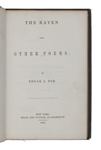 POE, Edgar Allan (1809-1849). The Raven and Other Poems . New York: Wiley And Putnam, 1845.