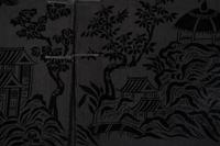 A Chinese Black Ground Silk Twill and Cut Velvet Jacket