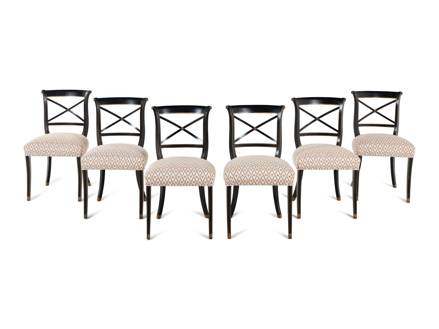 A Set of Six Regency Style Dining Chairs