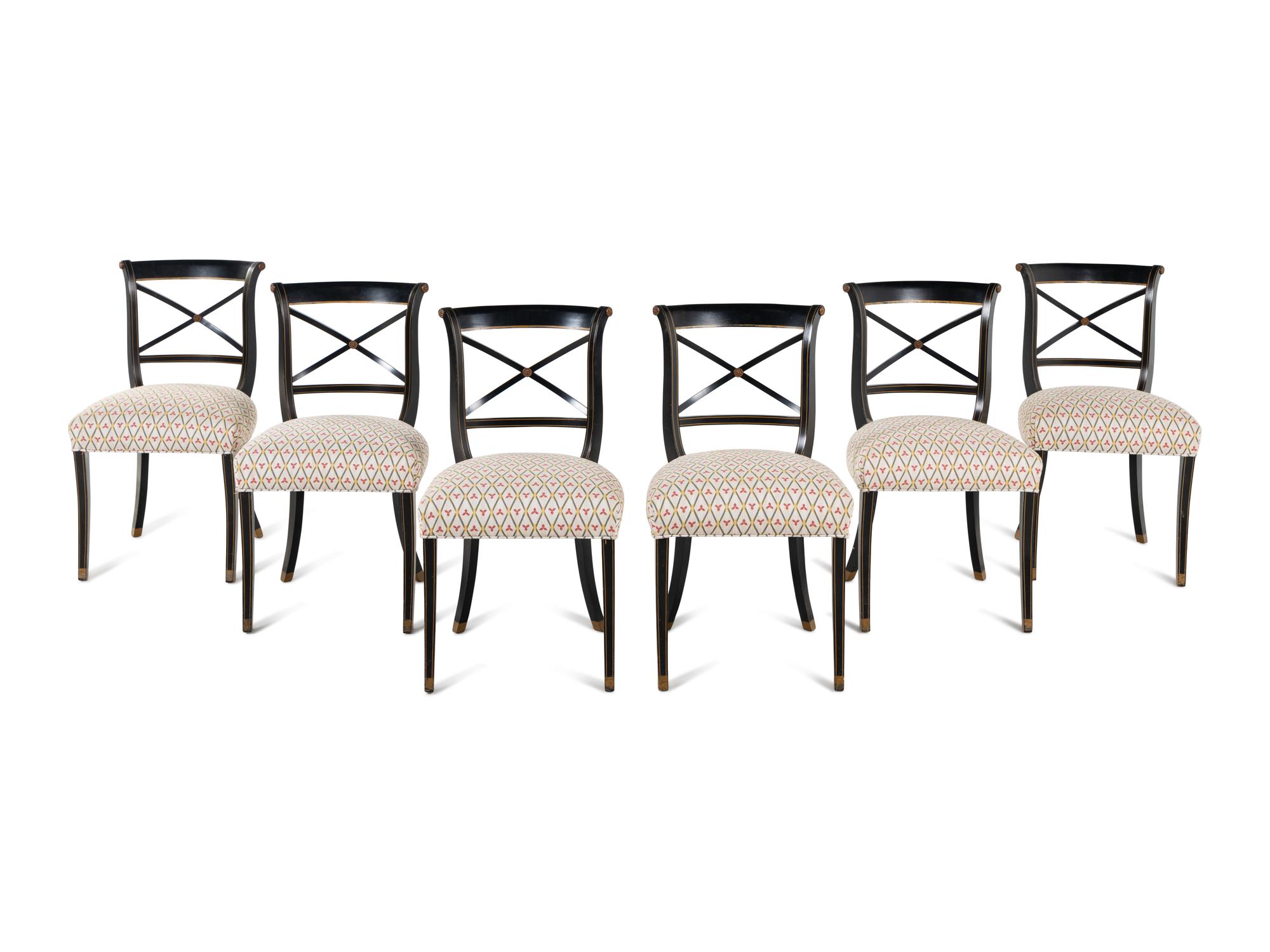 A Set of Six Regency Style Dining Chairs