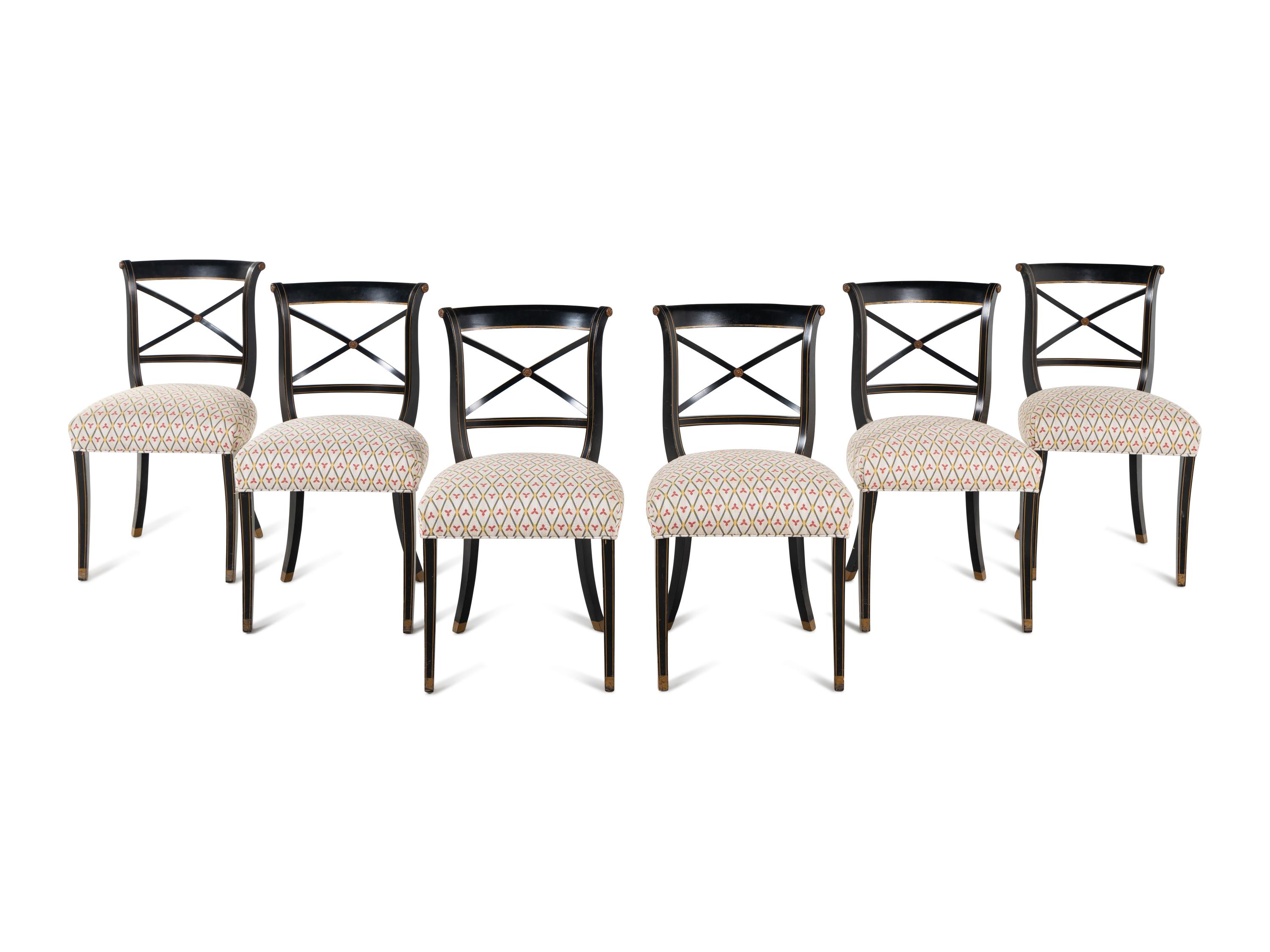 A Set of Six Regency Style Dining Chairs