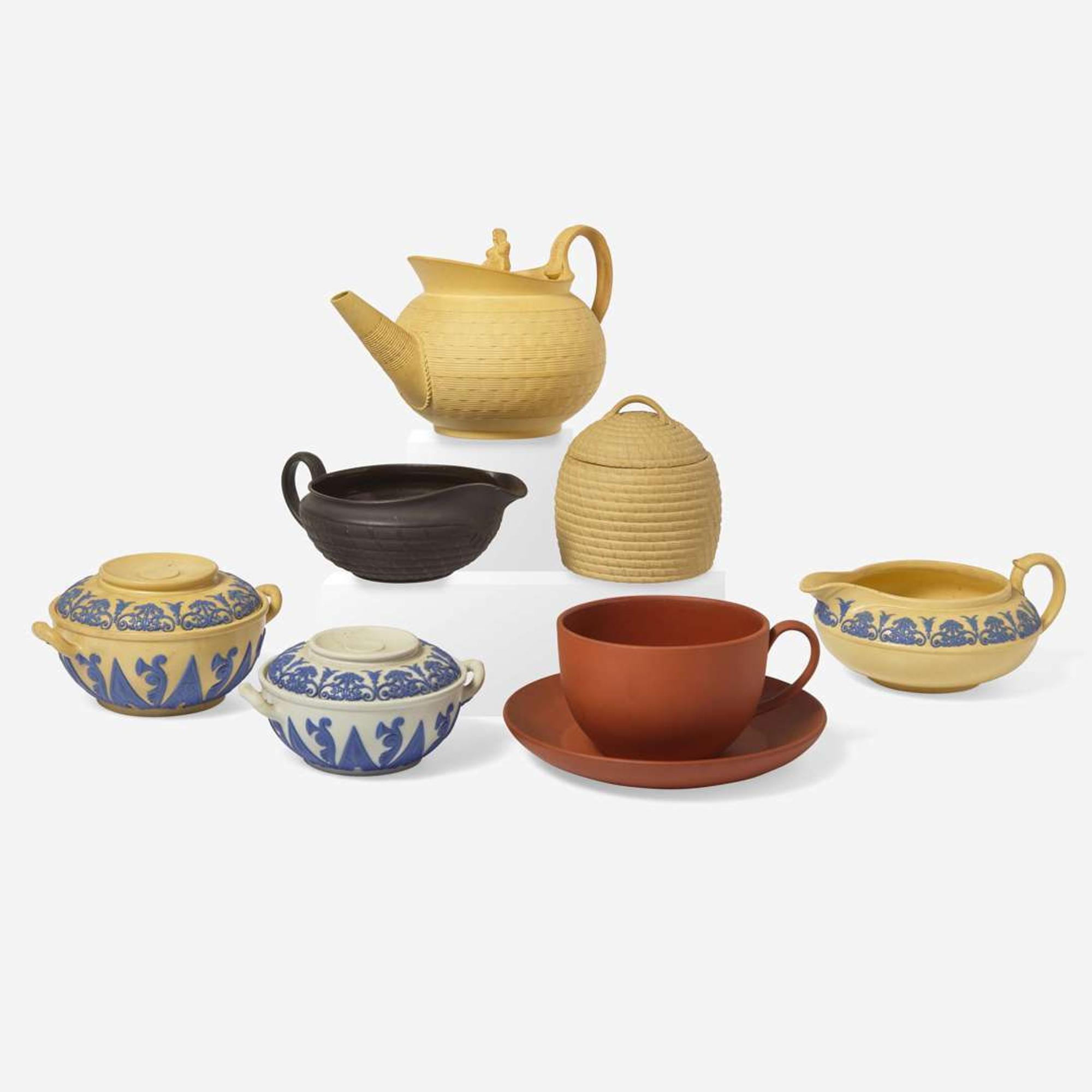 An assorted group of eight Wedgwood teawares England, circa 1800 - 1890s