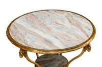 A Pair of Louis XVI Style Gilt Bronze and Marble Gueridons
