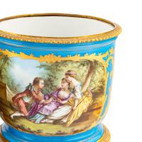 A Pair of Sèvres Style Porcelain and Gilt Bronze Mounted Cache Pots