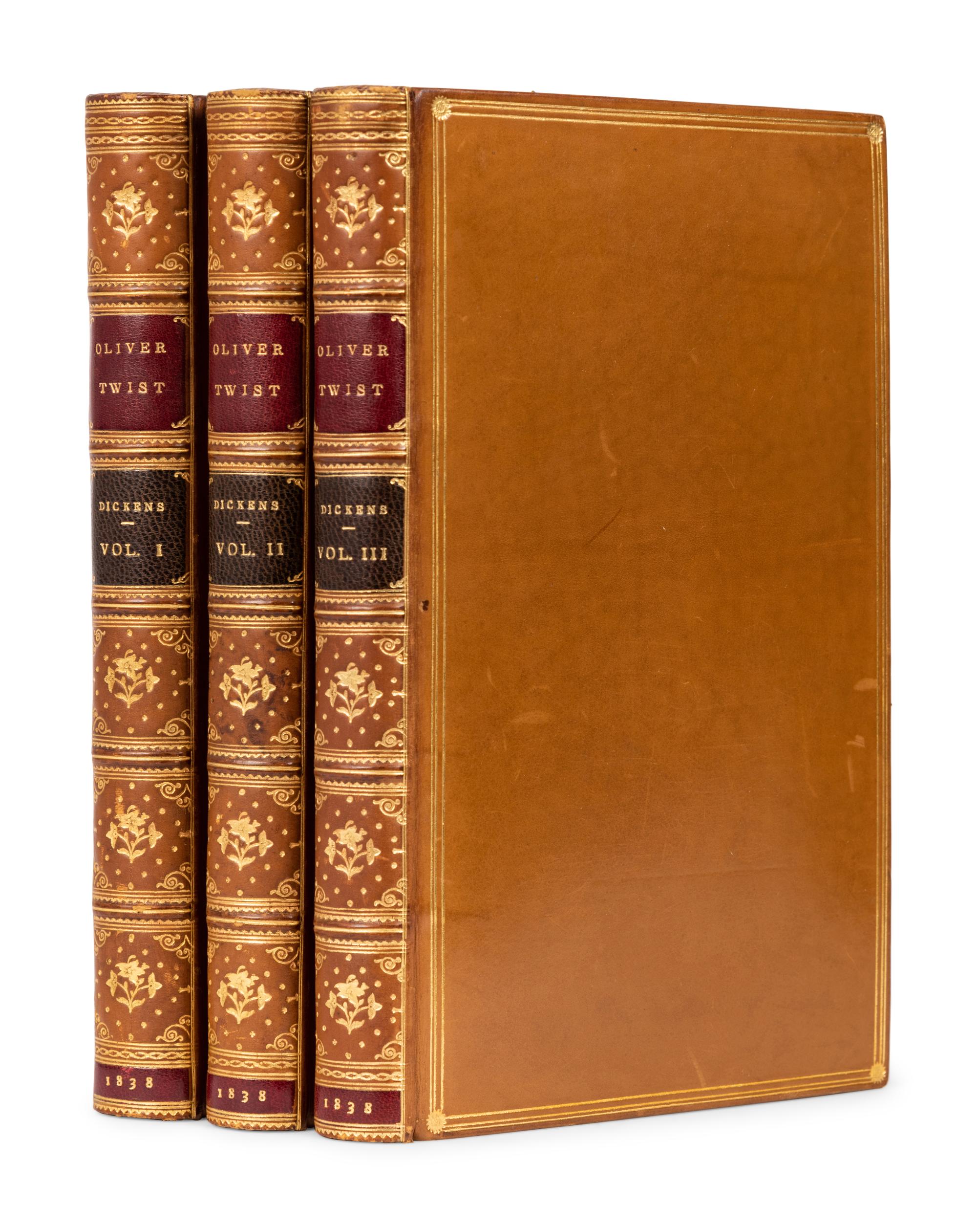 DICKENS, Charles (1812-1870). Oliver Twist; or, the Parish Boy's Progress. By "Boz". London: Richard Bentley, 1838.