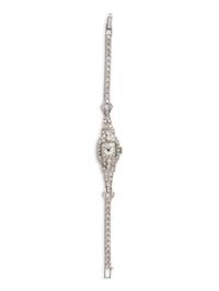 GRUEN, PLATINUM AND DIAMOND WATCH